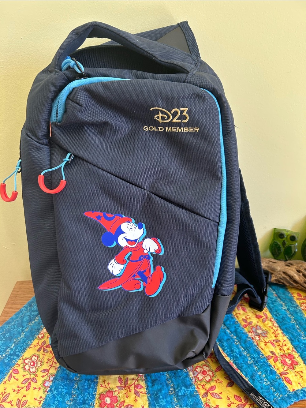 Disney D23 Gold Member Black Sling Bag Backpack Sorcerer Mickey New